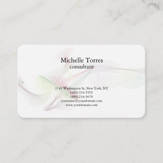 ミニマル白黒プレーンモダン抽象芸術 名刺 (正面)