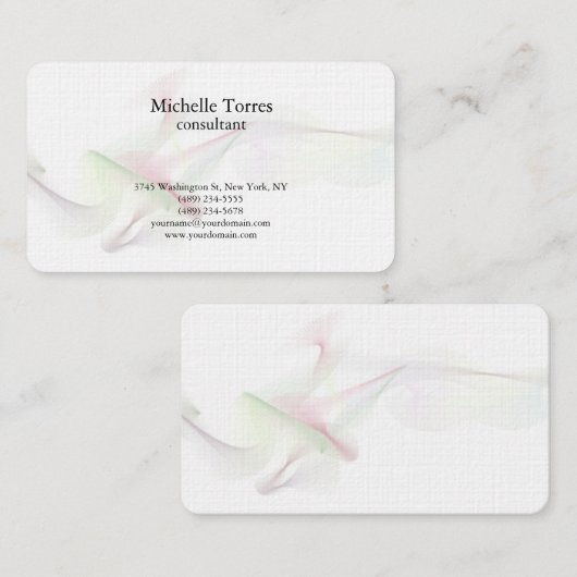 ミニマル白黒プレーンモダン抽象芸術 名刺 (正面/裏面)