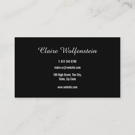 ミニマル白黒プロフェッショナルロイヤリティカード ロイヤリティカード (裏面)