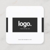 ミニマル白黒プロフェッショナルQRコード スクエア名刺 (正面)