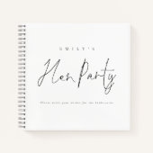 ミニマル白黒ヘンパーティーゲストブック ノートブック (正面)