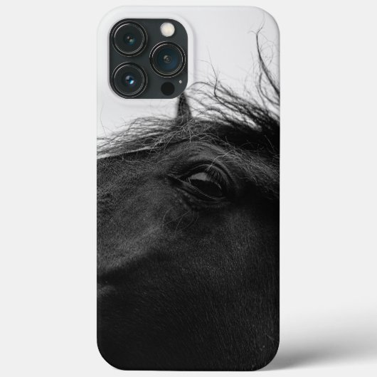 ミニマル白黒ホースポートレート馬術団 Case-Mate iPhoneケース (裏面)