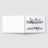 ミニマル白黒ボタニカルカスタムウェディング ゲストブック (全面)