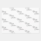 ミニマル白黒メリークリスマスツリーファラ ラッピングペーパーシート (正面2)