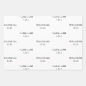 ミニマル白黒メリークリスマスツリーファラ ラッピングペーパーシート (正面)