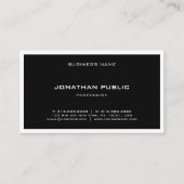 ミニマル白黒モダンクエレガントリープレーン 名刺 (正面)