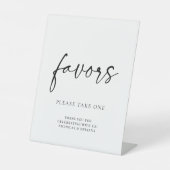 ミニマル白黒モダンクラシック結婚式の引き出物 台座サイン (正面)