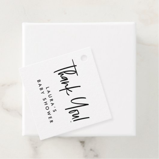 ミニマル白黒モダンシャワーありがとう フェイバータグ (インサイチュ)