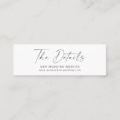 ミニマル白黒モダンスクリプトウェブサイトカード スキニー名刺 (正面)