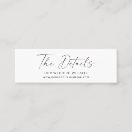 ミニマル白黒モダンスクリプトウェブサイトカード スキニー名刺