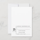 ミニマル白黒モダンタイポグラフィウェディングRSVP 招待状 (正面)