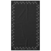 ミニマル白黒モダンフローラ テーブルクロス (正面)