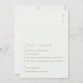 ミニマル白黒モダンリハーサルディナー招待状 サンキューカード (正面)