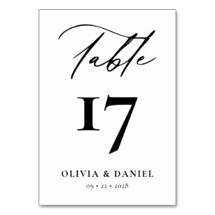 ミニマル白黒モダン結婚ズ テーブルナンバー