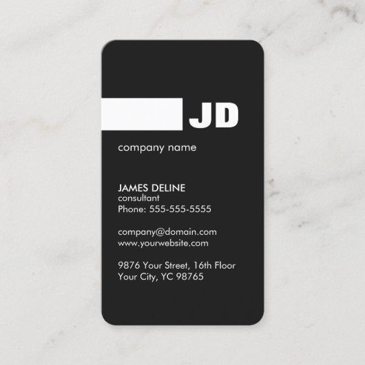 ミニマル白黒モノグラムコンサルタント 名刺 (正面)