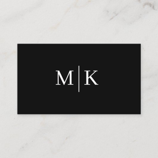 ミニマル白黒モノグラムソーシャルメディアのアイコン 名刺 (正面)