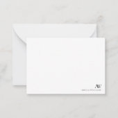 ミニマル白黒モノグラム ノートカード (正面)