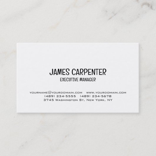 ミニマル白黒ユニークモダンプロフェッショナル 名刺 (正面)