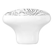 ミニマル白黒ラインアートモダンデザイン セラミックノブ (側面)