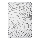 ミニマル白黒ラインアートモダンデザイン バスマット (正面縦)