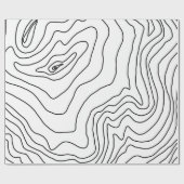 ミニマル白黒ラインアートモダンデザイン ラッピングペーパー (フラット)