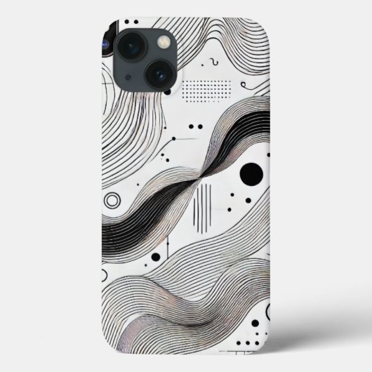 ミニマル白黒ラインiPhone 13ケース Case-Mate iPhoneケース (裏面)