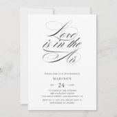 ミニマル白黒ラブインザエアブライダルシャワー 招待状 (正面)