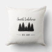 ミニマル白黒ラ素朴ケハウスパインツリーズ クッション (正面)