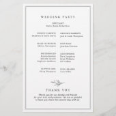 ミニマル白黒リーフモダン結婚式 プログラム (裏面)