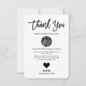 ミニマル白黒ロゴお客様ありがとうございます サンキューカード (正面)