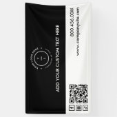 ミニマル白黒ロゴソーシャルメディアイベントビニール 横断幕 (縦)