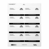 ミニマル白黒ロゴ実用シッピング ラベル (フルシート)