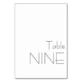 ミニマル白黒ヴィンテージタイポグラフィ9 テーブルナンバー