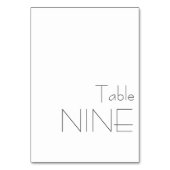 ミニマル白黒ヴィンテージタイポグラフィ9 テーブルナンバー (裏面)