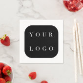 ミニマル白黒会社ブランドロゴ スタンダードカクテルナプキン (インサイチュ)