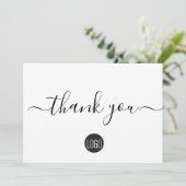 ミニマル白黒会社ロゴソーシャル サンキューカード (スタンド正面)