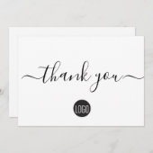 ミニマル白黒会社ロゴソーシャル サンキューカード (正面/裏面)