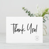 ミニマル白黒会社ロゴソーシャル サンキューカード (スタンド正面)