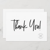 ミニマル白黒会社ロゴソーシャル サンキューカード (正面/裏面)