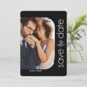 ミニマル白黒写真の日付の保存 セーブザデート (スタンド正面)