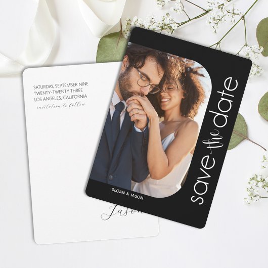 ミニマル白黒写真の日付の保存 セーブザデート