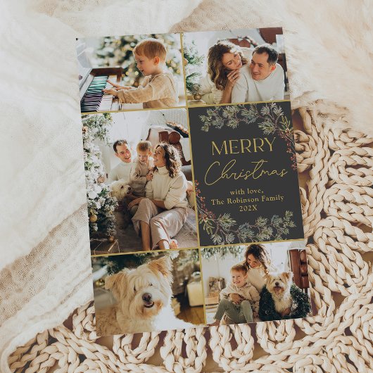 ミニマル白黒写真メリークリスマスカード シーズンカード