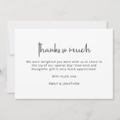 ミニマル白黒写真結婚の感謝 カード (正面)