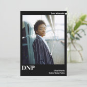 ミニマル白黒写真DNP卒業 案内状 (スタンド正面)