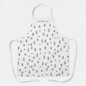 ミニマル白黒冬林パターン名 エプロン (正面)