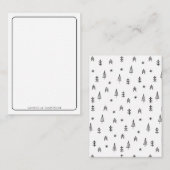 ミニマル白黒冬林パターン名 ノートカード (正面/裏面)