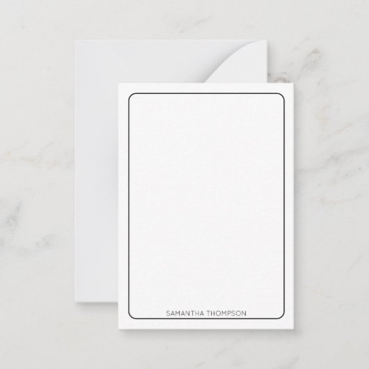 ミニマル白黒冬林パターン名 ノートカード (正面)