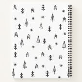 ミニマル白黒冬林パターン名 ノートブック (裏面)