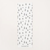 ミニマル白黒冬林パターン名 ヨガマット (正面)