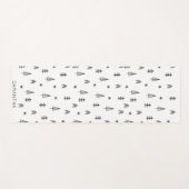 ミニマル白黒冬林パターン名 ヨガマット (正面(横))